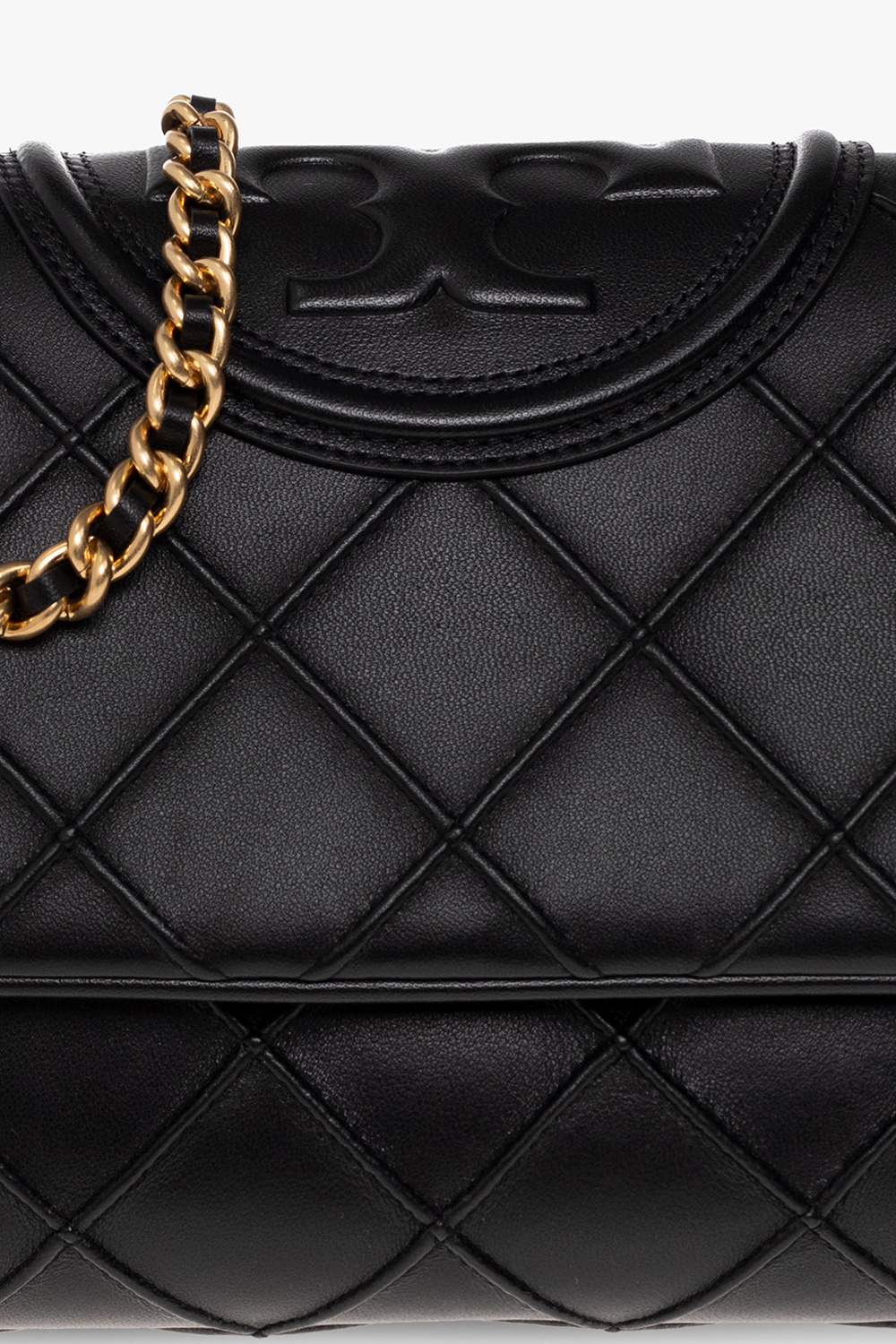ショルダーバッグ・ポシェット TORY BURCH BLACK LEATHER FLEMING SHOULDER BAG Tory Burch Fleming shoulder bag in black leather - Black